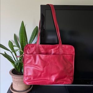 Latico Red Leather Commuter Laptop Briefcase Shoulder Bag